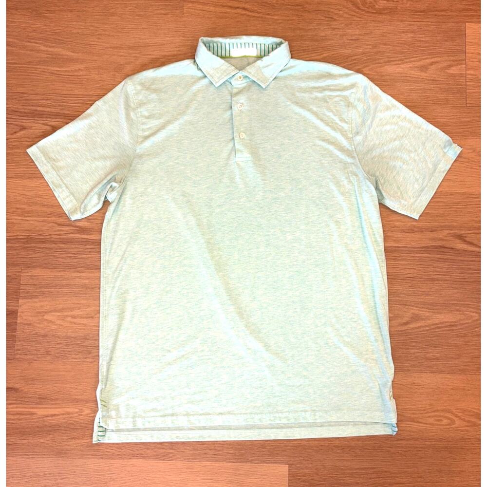 Tasc mint green heather short sleeve polo mens size Large